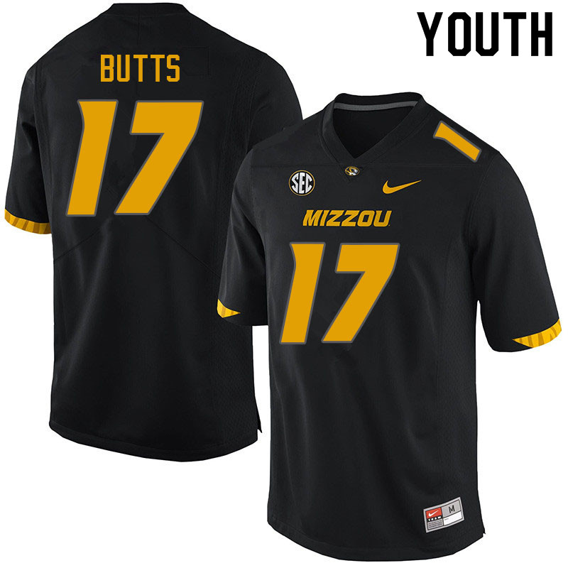 Youth #17 Taj Butts Missouri Tigers College Football Jerseys Sale-Black